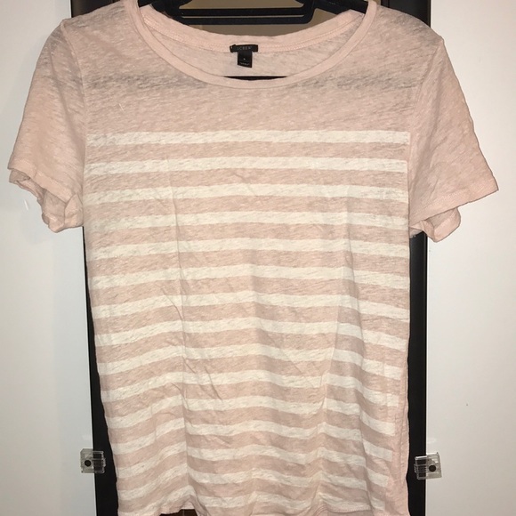 NWOT j.crew pink striped tee sz small - Picture 1 of 3